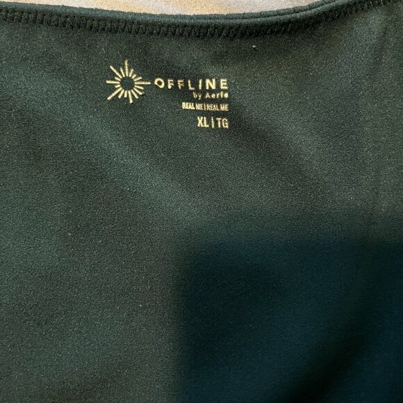 Women's XL Aerie OFFLINE Green LS Crop - Picture 5 of 9